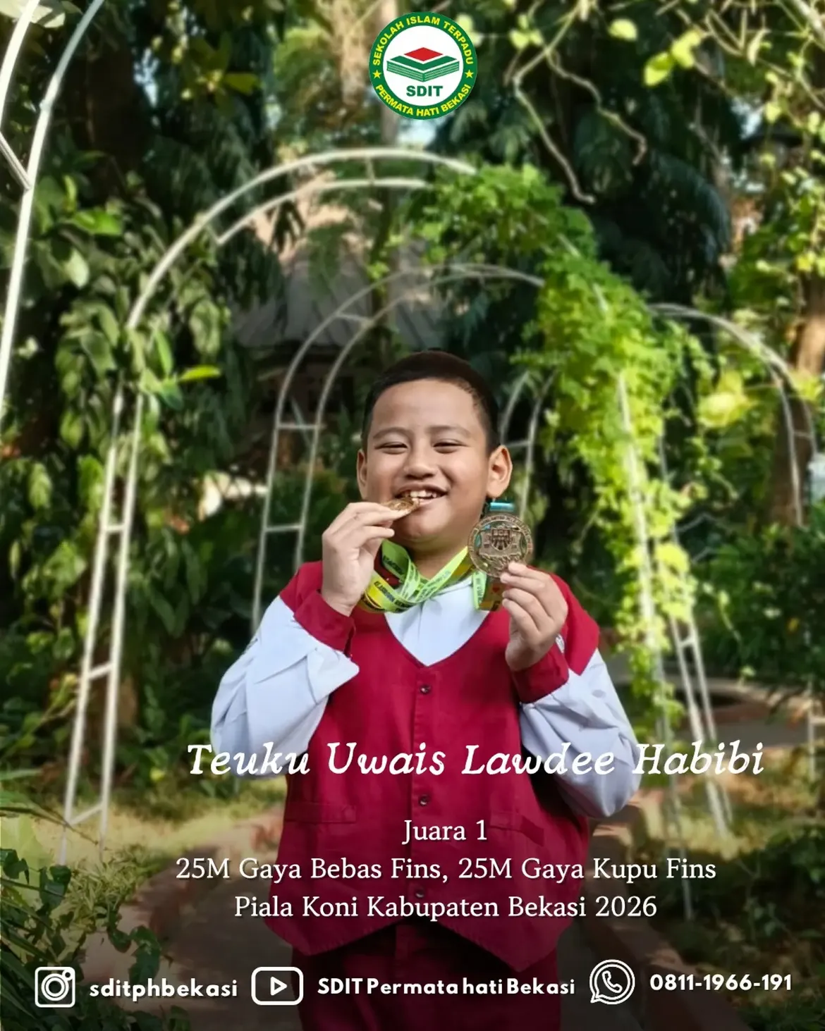 Juara 1 Gaya Bebas & Kupu Fins
